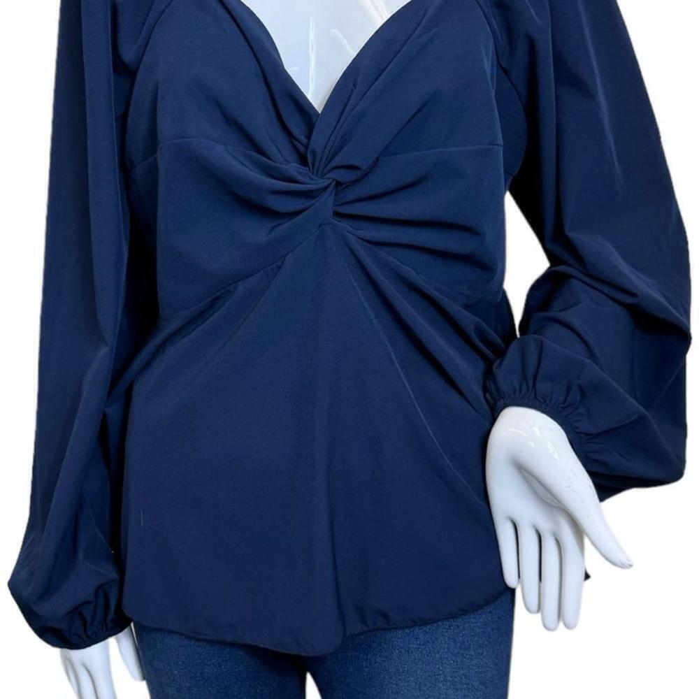 Women's Shein Blue Long Sleeve Blouse Size 1XL